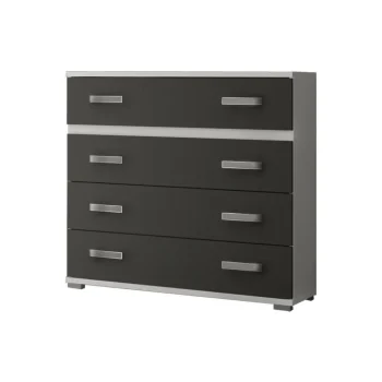 DISTRIGAL C贸modas^Cómoda CARMEN 4 Cajones Blanco Grafito