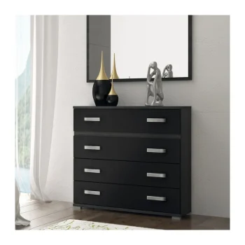 DISTRIGAL C贸modas^Cómoda Cuatro Cajones Magic Ceniza Negro 89 X  89,6 X 39,6