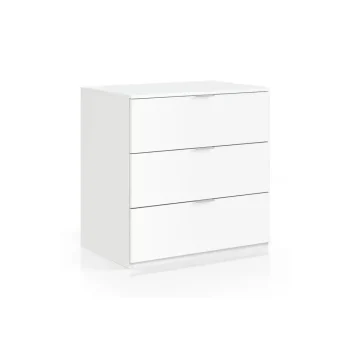 FORES C贸modas^Cómoda Low Cost Blanca 3 Cajones 77 X  80 X 38 Cm