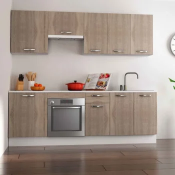 Fanmuebles Cocinas Completas Modernas^Cocina Completa Modular Toledo Roble, Frente De Cocina 240 X 60 X 215 Cm