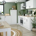 FORES Cocinas Completas Modernas^Cocina Modular A Medida En Foma De L Sevilla Kira Blanco Brillo - Roble Canadian 400 X 211 X 60