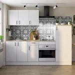 FORES Cocinas Completas Modernas^Cocina Modular Completa Málaga Kira Blanco Brillo - Roble Canadian 240 X 211 X 60 Cm