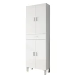 FORES Muebles Auxiliares Para Baño^Columna De Baño Aruba 4 Puertas Y 1 Cajón Blanco Brillo
