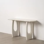 IXIA Mesas Consola^CONSOLA BLANCO ROZADO MADERA DE ACACIA 130 X 46 X 76 CM