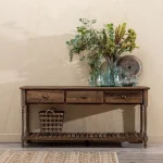 IXIA Mesas Consola^Consola De Madera 3 Cajones Marrón 184,5 X 86,8 X 50 Cm