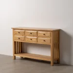 IXIA Mesas Consola^CONSOLA NATURAL MADERA MINDI ENTRADA 130 X 35 X 85 CM