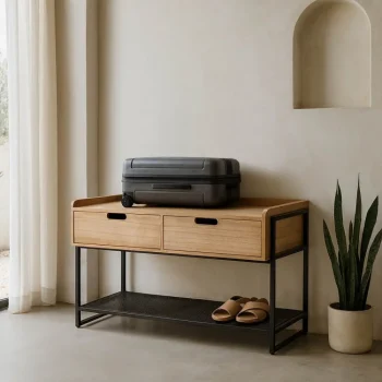 IXIA Recibidores^Consola Recibidor 2 Cajones Urban Natural - Negro 100 X 56,5 X 48 Cm