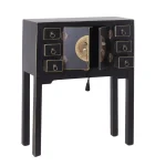 IXIA Mesas Consola^Consola Recibidor Oriente Negro 2 Puertas 6 Cajones 63 X 80 X 26 Cm