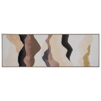 IXIA Cuadros^Cuadro Abstractro Tonos Marrones Horizontal Acabado A Mano 50 X 150 X  3,8 Cm