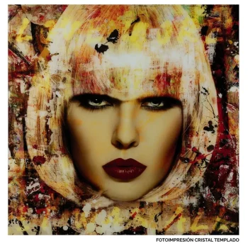IXIA Cuadros^Cuadro En Cristal Templado De Mujer Multicolor 120 X 120 X 4 Cm