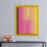 IXIA Cuadros^Cuadro Impresión Abstracta Con Marco Acrílico Amarillo 50x70x3,3 Cm