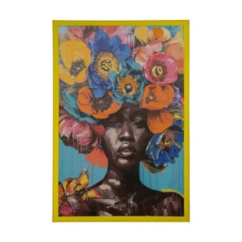 IXIA Cuadros^Cuadro Impresión Abstracta Muejer Con Flores 80 X 120 X 3,3 Cm