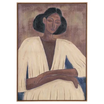 IXIA Cuadros^Cuadro Impresión Con Acabado A Mano “Mujer En Pausa” 75 X 100 X 4 Cm
