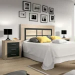 DISTRIGAL Conjuntos Dormitorios Matrimonio Baratos^Dormitorio Matrimonio Laura, Cabecero Con Mesitas 260 X 120 X 34,6