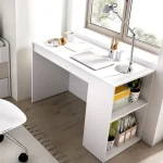 DEKIT Escritorios Juveniles Minimalistas|Escritorios Juveniles Blancos^Escritorio Con Estante Teo Blanco 115 X 74 X 50cm