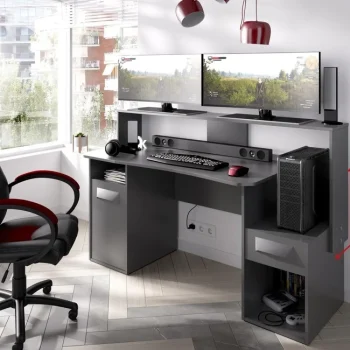 DEKIT Escritorios Juveniles Para PC|Mesas De Estudio Y Escritorios Baratos^Escritorio Gamer Fosk Grafito