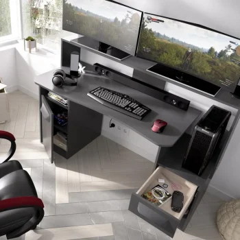 DEKIT Escritorios Juveniles Para PC|Mesas De Estudio Y Escritorios Baratos^Escritorio Gamer Fosk Grafito