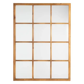 IXIA Espejos^Espejo De Madera Ventana Cuadros Natural 90 X 120 X 3 Cm