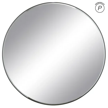 IXIA Espejos^Espejo De Pared Redondo Marco Aluminio Negro 120 X120 X 4 Cm