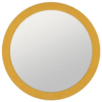 IXIA Espejos^Espejo Redondo Tapizado Mostaza Grande 120 X 120 X 4 Cm