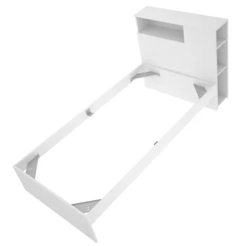 DEKIT Camas Nido Con Cabecero|Camas Nido 90^Estructura De Cama Con Cabecero Con Estante Y Mesita Ten Blanco 98 X 95 X 218 Cm