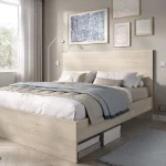 DEKIT Camas Baratas^Estructura De Cama Con Cabecero Lago Roble Natural 145,4 X 100 X 195 Cm