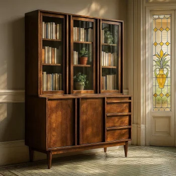 IXIA Vitrinas^Librería Vitrina Garrel Madera De Mango Natural 150 X 195 X 50 Cm