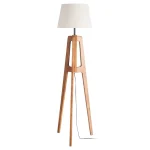 IXIA Iluminación^LÁMPARA SUELO MARRÓN TEJIDO-MADERA 40 X 40 X 158 CM