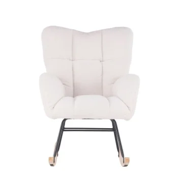 NAKURA Sillones^Mecedora Écija Tapizada En Tela Tipo Teddy Blanca 69 X 94 X 88 Cm