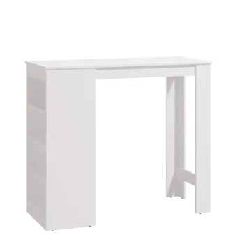 NAKURA Mesas De Cocina Fijas^Mesa Alta Para Cocina Valencia Con Estantes Blanca 120 X 105 X 50 Cm