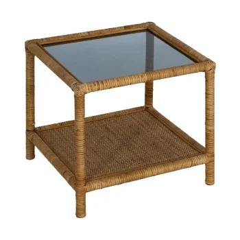 IXIA Mesas Auxiliares^Mesa Auxiliar Cuadrada Cristal Ratán 50 X 45 X 50 Cm