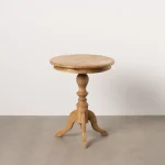 IXIA Mesas Auxiliares^Mesa Auxiliar Redonda De Madera Mindi Natural 50 X 64 X 50 Cm