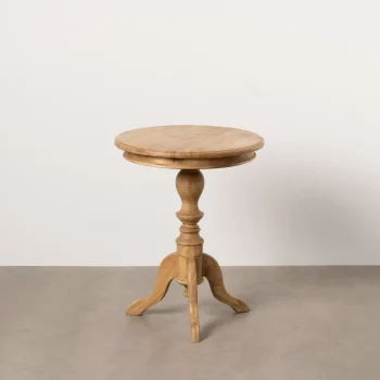 IXIA Mesas Auxiliares^Mesa Auxiliar Redonda De Madera Mindi Natural 50 X 64 X 50 Cm