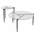 NAKURA Mesas Auxiliares^Mesa Centro Doble Redonda Elche En Cristal 80 - 45 X 40 - 50 X 80 - 45 Cm