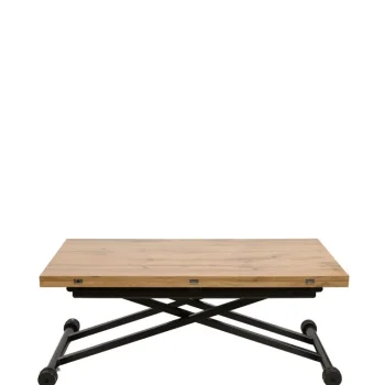 NAKURA Mesas Auxiliares^Mesa Centro Elevable Extensible Convertible A Comedor Gijón 100 X  39 - 77 X 57 - 114 Cm