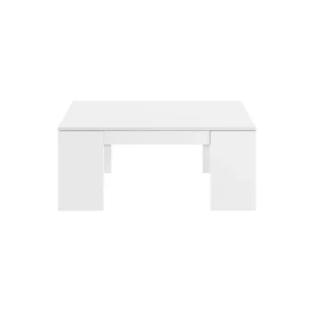 FORES Mesas Auxiliares^Mesa Centro Elevable Kendra Blanco Brillo
