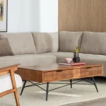 IXIA Mesas Auxiliares^Mesa Centro Lagom Marrón-Negro Madera-Metal 120 X 60 X 40 Cm