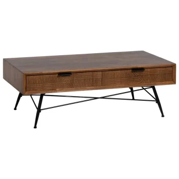 IXIA Mesas Auxiliares^Mesa Centro Lagom Marrón-Negro Madera-Metal 120 X 60 X 40 Cm