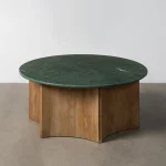 IXIA Mesas Auxiliares^MESA CENTRO NATURAL-VERDE MADERA-MÁRMOL 97 X 97 X 41 CM