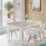 FORES Mesas De Comedor^Mesa Comedor Extensible Blanca Kendra Cemento Artik 140 - 190 X  78 X 90 Cm