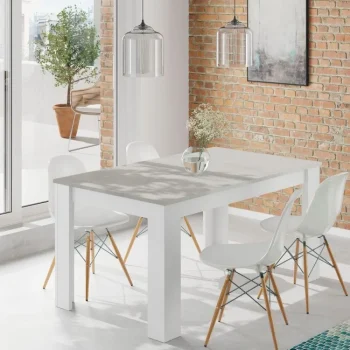 FORES Mesas De Comedor^Mesa Comedor Extensible Blanca Kendra Cemento Artik 140 - 190 X  78 X 90 Cm