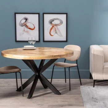 IXIA Mesas De Comedor^Mesa Comedor Redonda Madera Mango Natural - Negro 130 X 77 X 130 Cm