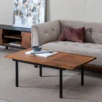 IXIA Mesas Auxiliares^Mesa De Centro Abner En Madera De Mango Marrón Y Metal Negro 110 X 40 X 60 Cm