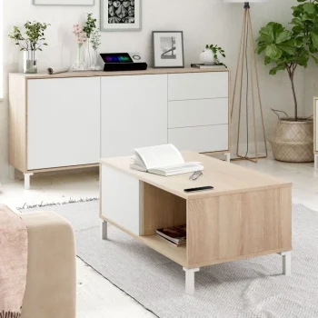 FORES Mesas Auxiliares^Mesa De Centro Blanca Brooklyn Bilbao