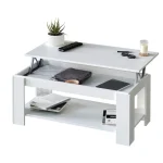 FORES Mesas Auxiliares^Mesa De Centro Elevable Ambit Con Revistero Blanco Artik