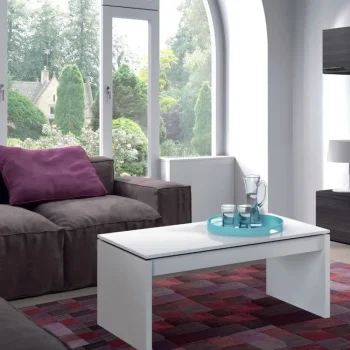 FORES Mesas Auxiliares^Mesa De Centro Elevable Attuale 001638BO Blanco Brillo 102 X 43 - 54 X 50 Cm