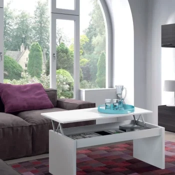 FORES Mesas Auxiliares^Mesa De Centro Elevable Attuale 001638BO Blanco Brillo 102 X 43 - 54 X 50 Cm