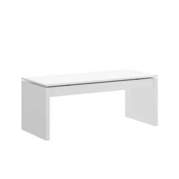 DEKIT Mesas Auxiliares^Mesa De Centro Elevable Side Blanco Brillo