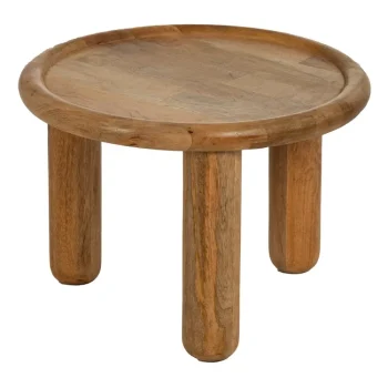 IXIA Mesas Auxiliares^Mesa De Centro Redonda Grande Madera De Mango Natural 50 X 36 X 50 Cm