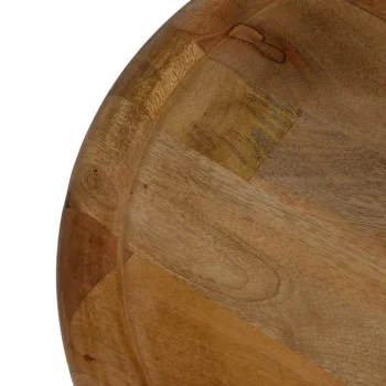 IXIA Mesas Auxiliares^Mesa De Centro Redonda Grande Madera De Mango Natural 50 X 36 X 50 Cm